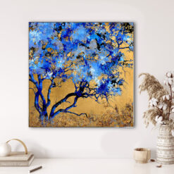 Contemporary Digital Artwork- blue and gold- in situ- Styylish