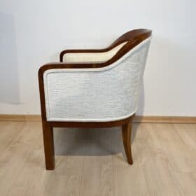 Biedermeier Bergere Chair, Creme Velvet, Austria circa 1840