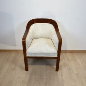 Biedermeier Bergere Chair, Creme Velvet, Austria circa 1840