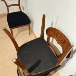 Set of Six Biedermeier Shovel Chairs, Walnut, Roots Veneer, South Germany, 1840s - Image 17