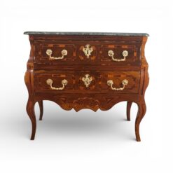 Swiss Baroque Chest of Drawers- with marble top and intarsia- Styylish