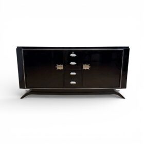 Art Deco Sideboard, Black Lacquer, France, circa 1930