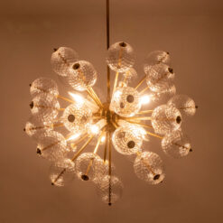 Alternative view of Pair of Kamenický Šenov Sputnik Chandeliers, Czechoslovakia, 1970s