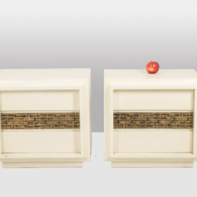 Luciano Frigerio – Pair of Italian Bedside Tables in Lacquered Wood, 1970s