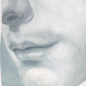 Monumental Portrait Detail by Evelyne Baget, after Girodet, Contemporary French Art