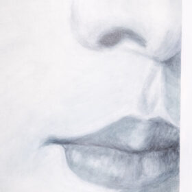 Evelyne Baget – Monumental Portrait Detail, Contemporary French Art