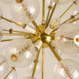 Pair of Kamenický Šenov Sputnik Chandeliers, Czechoslovakia, 1970s