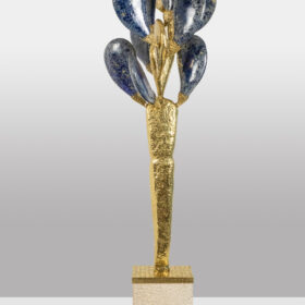 Jacques Duval Brasseur – Monumental Gilt Brass Cactus Sculpture, 1992