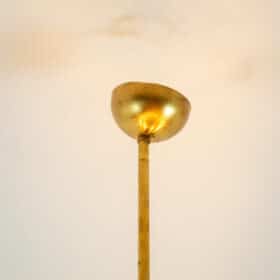 Pair of 24-Light Italian Chandeliers in Patinated Brass, 1980s.