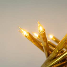 Pair of 24-Light Italian Chandeliers in Patinated Brass, 1980s.