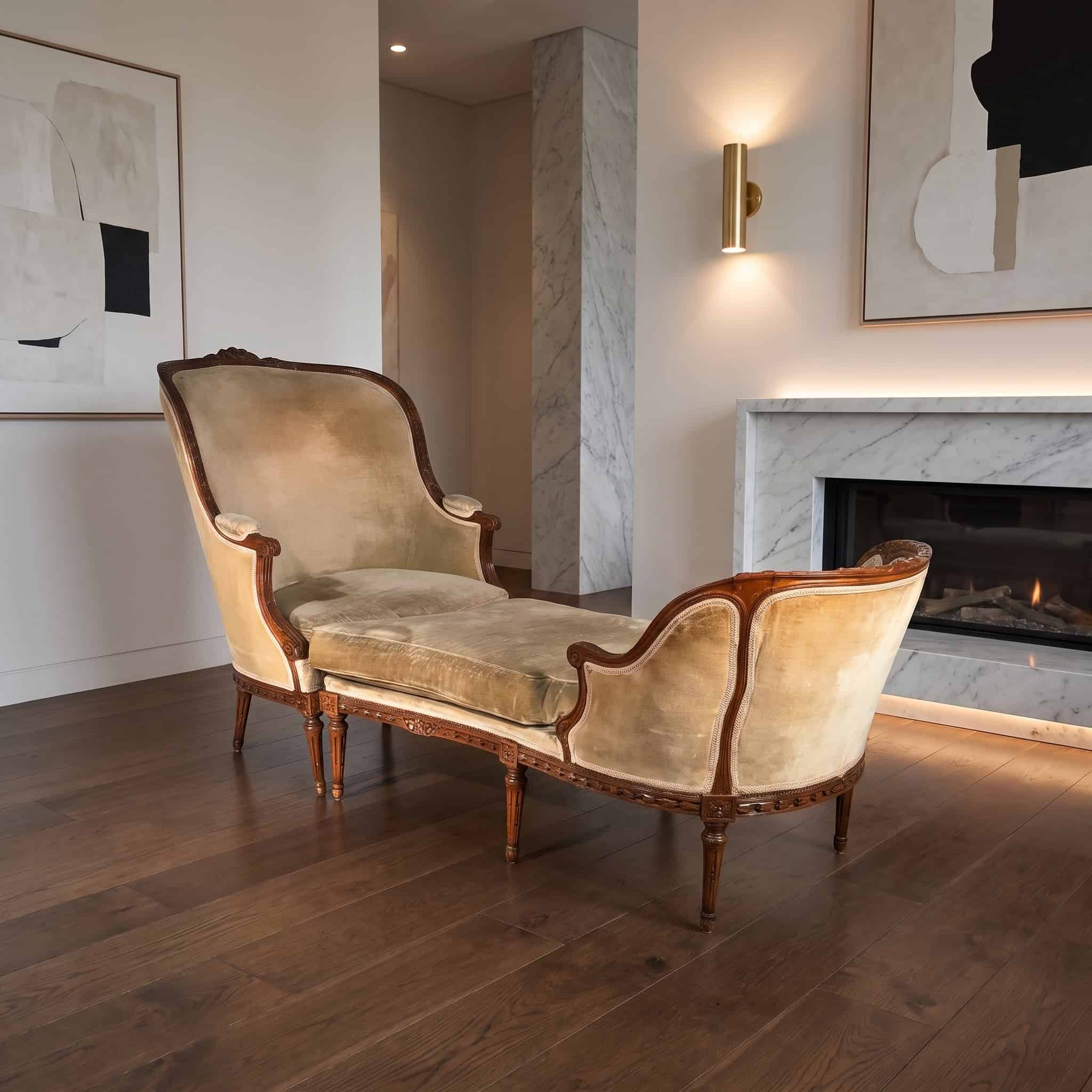 Louis XV Duchesse Brisee- chaiselongue-in situ- Styylish