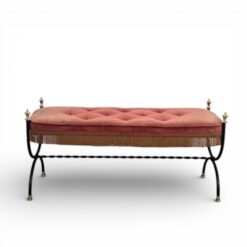 French Wrought Iron Bench- Maison Jansen Style- Styylish
