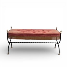 French Wrought Iron Bench, c. 1950 — Maison Jansen Style, Neoclassical