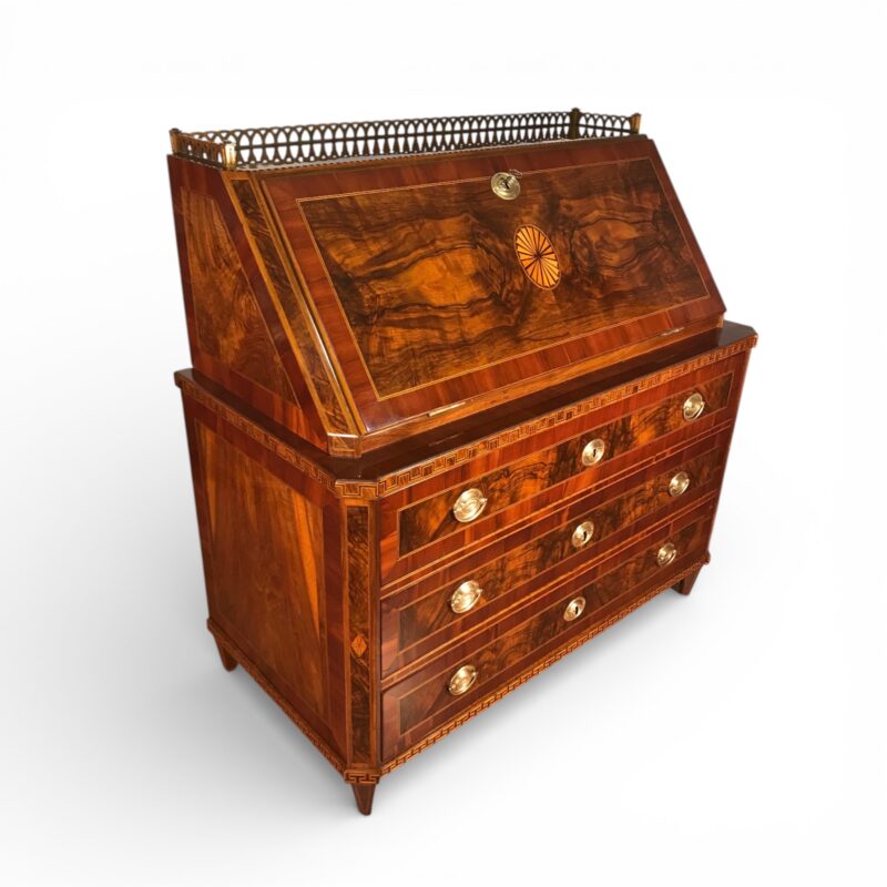 Louis XVI Secretary Desk- Three-quarter view- walnut- Styylish