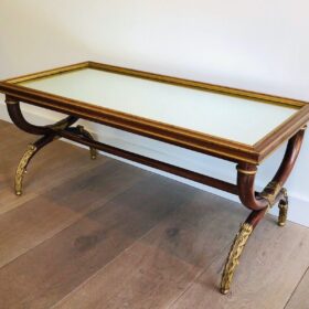 Maurice Hirch for Maison Jansen Gilt Wood Coffee Table, 1940's