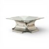 François Monnet Coffee Table- Brushed Steel with Glass Top- Styylish