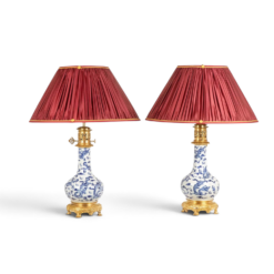 Antique French Blue and White Porcelain Dragon Lamps - Styylish