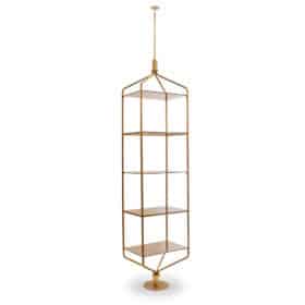 Free-standing Shelf, Gold-plated Brass, 1970s