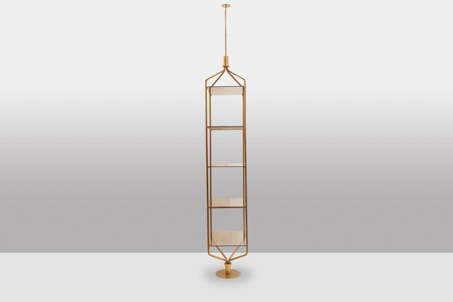 Free-standing Shelf, Gold-plated Brass, 1970s - Image 2