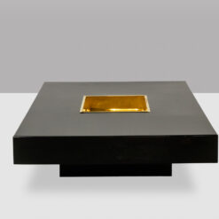 Alternative view of Willy Rizzo Coffee Table, Black Lacquered Wood, 1970s