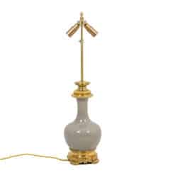Antique Crackled Porcelain Lamp with Gilt Bronze - View Without Shade - Styylish