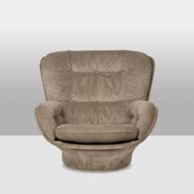 Michel Cadestin Velvet Armchair for Airborne, “Karate,” circa 1970