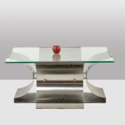 Alternative view of François Monnet Coffee Table, Brushed Steel, for Kappa, 1970s