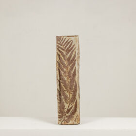 Brutalist-style Stoneware Vase with Plant Decoration, 1970s