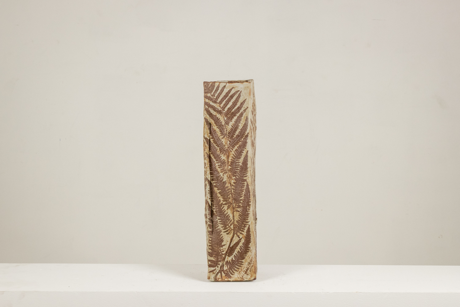 Brutalist-style Stoneware Vase with Plant Decoration, 1970s - Image 2