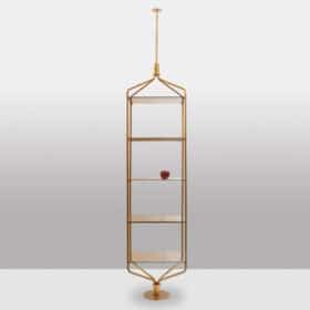 Free-standing Shelf, Gold-plated Brass, 1970s