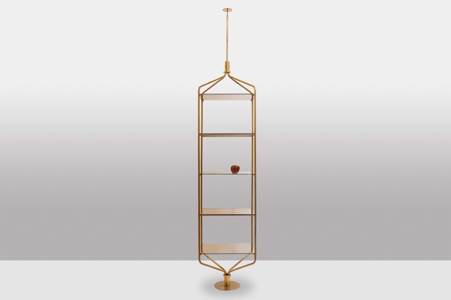 Free-standing Shelf, Gold-plated Brass, 1970s - Image 3