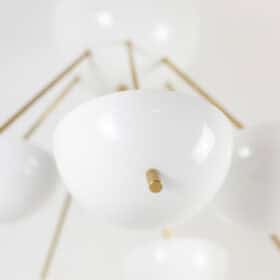 Stilnovo Gilded Brass Chandelier, Contemporary.