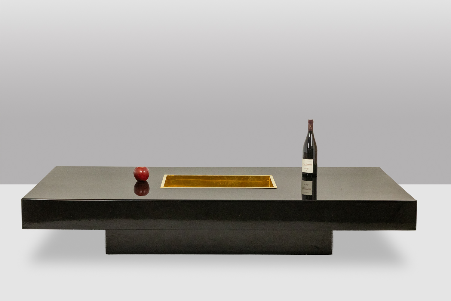 Willy Rizzo Coffee Table, Black Lacquered Wood, 1970s - Image 3
