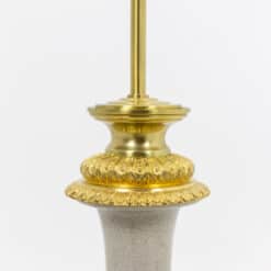 Antique Crackled Porcelain Lamp with Gilt Bronze - Neck Detail - Styylish