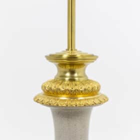 Antique Crackled Porcelain Lamp with Gilt Bronze