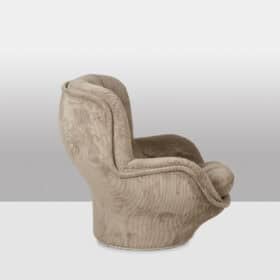 Michel Cadestin Velvet Armchair for Airborne, “Karate,” circa 1970