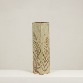 Brutalist Stoneware Vase with Plant Decoration, 1970s