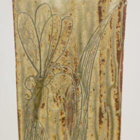 Brutalist-style Stone Vase with Plant Decoration, 1970s