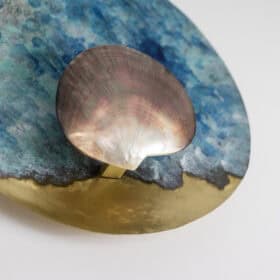 “Black Mother-of-pearl” Lights, Pair, Contemporary Work