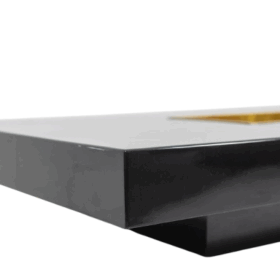 Willy Rizzo Coffee Table, Black Lacquered Wood, 1970s