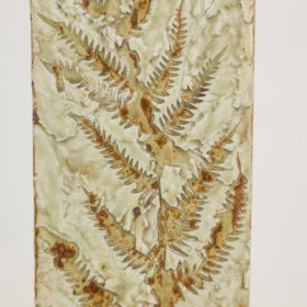 Brutalist Stoneware Vase with Plant Decoration, 1970s