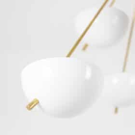 Stilnovo Gilded Brass Chandelier, Contemporary.