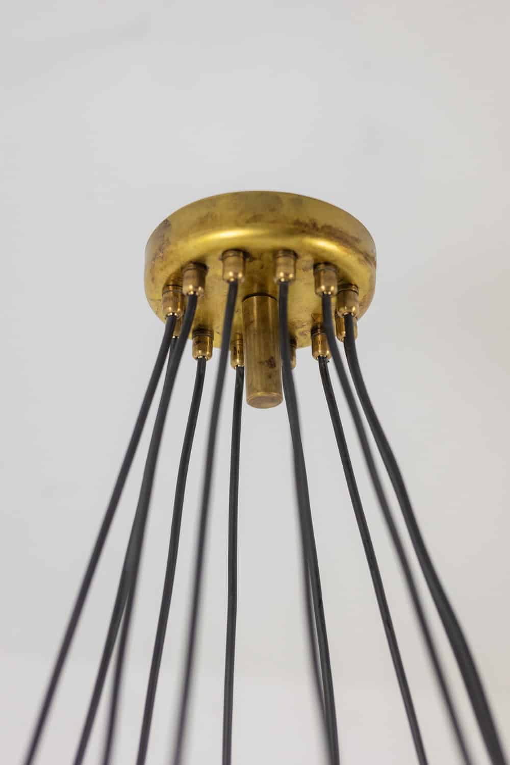 12-light Chandelier, Patinated Brass, Contemporary - Image 5