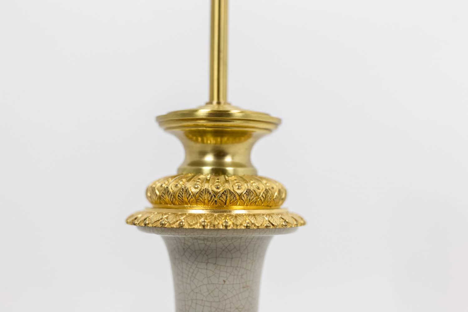 Antique Crackled Porcelain Lamp with Gilt Bronze - Gilt Detail - Styylish