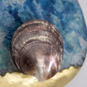 “Black Mother-of-pearl” Lights, Pair, Contemporary Work