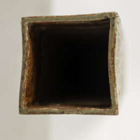 Brutalist Stoneware Vase with Plant Decoration, 1970s