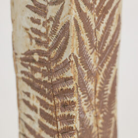 Brutalist-style Stoneware Vase with Plant Decoration, 1970s