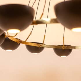 12-light Chandelier, Patinated Brass, Contemporary