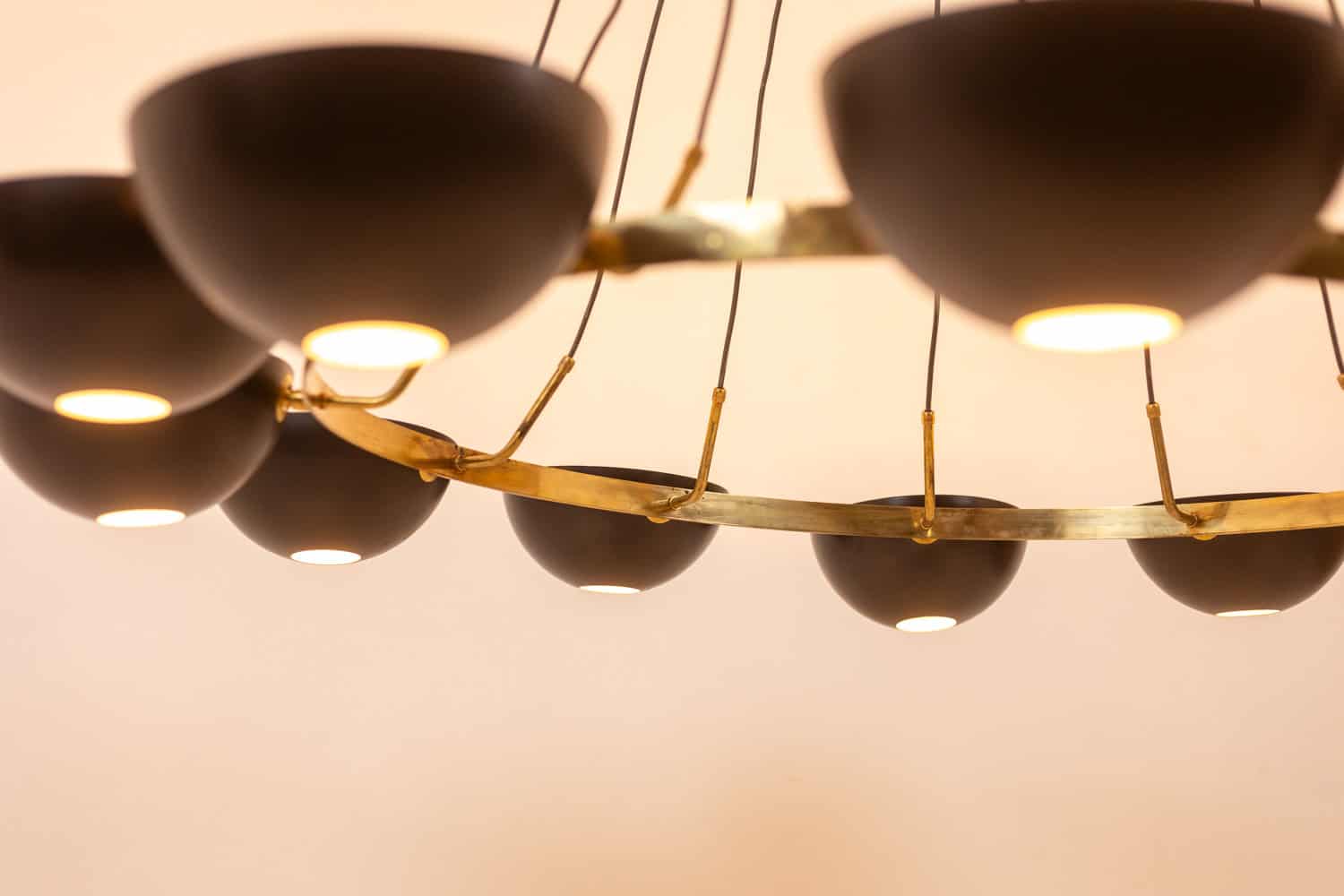 12-light Chandelier, Patinated Brass, Contemporary - Image 6