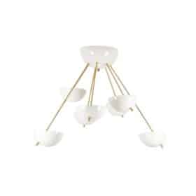 Stilnovo Gilded Brass Chandelier, Contemporary.